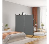 Festnight Biombo Separador de 2 Paneles, Decoración Elegante, Separador de Ambientes Plegable, Divisor de Habitaciones, 175 x 180 cm (Gris Antracita)