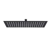 Festnight Cabezal Ducha | Alcachofa de Ducha Placa de Ducha Ultra-Delgado Lluvia Cuadrado Cabezal de Ducha 304 Acero Inoxidable Lluvia de Alta Presión Negro 50x50 cm