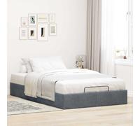 Festnight Cama Abatible 120 x 190 cm Gris Oscuro con Somier y Almacenamiento
