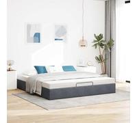 Festnight Cama Abatible 160 x 200 cm en Gris Oscuro con Somier y Almacenamiento