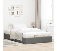 Festnight Cama Canape 120 x 190 cm con Somier y Espacio de Almacenamiento, Canapé Abatible Tapizada Matrimonio Gris Oscuro