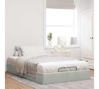 Festnight Cama Canapé 120 x 190 cm Tapizado con Somier y Almacenamiento, Abatible en Gris Claro