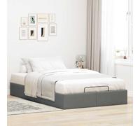 Festnight Cama Canapé 120 x 200 cm con Somier, Tapizado, Espacio de Almacenamiento, Abatible en Gris Oscuro
