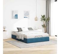 Festnight Cama Canapé Abatible 140 x 200 cm - Tapizado con Espacio de Almacenamiento - Azul Oscuro