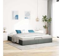 Festnight Cama Canapé Abatible Matrimonio 160 x 200 cm con Somier y Almacenamiento en Gris Oscuro