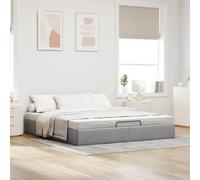 Festnight Cama Canapé Abatible matrimonio 160 x 200 cm con Somier y Almacenamiento, Tapizado Gris Claro