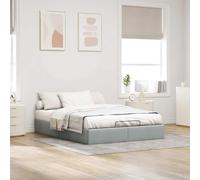 Festnight Cama Canapé con Somier y Almacenamiento, Tapizado Abatible 140 x 200 cm, Matrimonial en Gris Claro