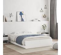 Festnight Cama con 6 Cajones Madera 120 x 190 cm, Base De Cama, Estructura Cama, Marco De Cama, Bed Frame, Cama Juvenil, Cama Dormitorio con Soporte de Listones de Madera, Blanco