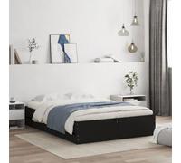 Festnight Cama con 6 Cajones Madera 120 x 190 cm, Base De Cama, Estructura Cama, Marco De Cama, Bed Frame, Cama Juvenil, Cama Dormitorio con Soporte de Listones de Madera, Negro