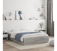 Festnight Cama con 6 Cajones Madera 120 x 190 cm, Base De Cama, Estructura Cama, Marco De Cama, Bed Frame, Cama Juvenil, Cama Dormitorio con Soporte de Listones de Madera, Gris Sonoma