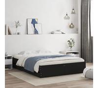 Festnight Cama con 6 Cajones Madera 150 x 200 cm, Base De Cama, Estructura Cama, Marco De Cama, Bed Frame, Cama Juvenil, Cama Dormitorio con Soporte de Listones de Madera, Negro