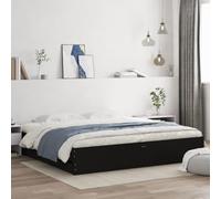 Festnight Cama con 6 Cajones Madera 160 x 200 cm, Base De Cama, Estructura Cama, Marco De Cama, Bed Frame, Cama Juvenil, Cama Dormitorio con Soporte de Listones de Madera, Negro