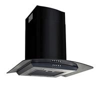 Festnight Campana Extractora Pared 90 cm Acero Inoxidable 756 m³/h 3 Velocidades Contol con Luces LED Negro, 60 x 45 x (43-70) cm