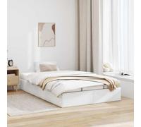 Festnight Canapé Abatible 120 x 200 cm, Cama Canape 120 x 200 cm, Cama Tapizada 120 x 200 cm, con Somier y Espacio de Almacenamiento, Cama Matrimonio, Cama de Almacenamiento Blanco