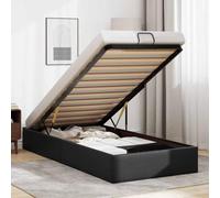 Festnight Canapé Abatible 80 x 200 cm, Cama Canape 80 x 200 cm, Cama Tapizada 80 x 200 cm, con Somier y Espacio de Almacenamiento, Cama Matrimonio, Cama de Almacenamiento Negro