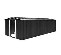 Festnight Caseta Jardín Exterior Metalica Cobertizo de Jardín Exterior 257 x 580 x 181 cm, Casetas Jardin Exteriores para Almacenamiento de Herramientas con Puertas Correderas Gris Antracita