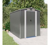 Festnight Cobertizo Metálica de Jardín 192x274x223 cm Exterior Caseta de Jardín Cobertizos para Almacenamiento de Herramientas Caseta con Puertas Correderas de Acero Galvanizado (Gris Claro)