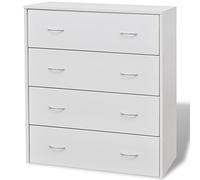 Festnight Cómoda con 4 Cajones Color Blanco 60 x 30,5 x 71 cm Largo x Ancho x Alto