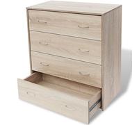 Festnight Cómoda con 4 Cajones Color Roble Dimensiones 60 x 30,5 x 71 cm