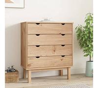 Festnight Cómoda con 4 Cajones para Dormitorio, Cómoda Dormitorio Grande, Mueble Cajonera Grande, Mueble Recibidor, Aparador Salón, Moderno, Natral,76,5 x 39,5 x 90 cm