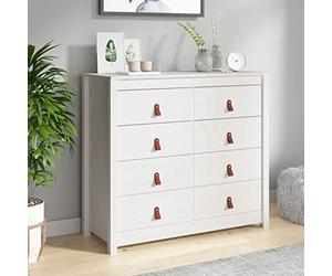 Festnight Cómoda con 8 Cajones, Cómoda Dormitorio Grande, Mueble Cajonera Grande, Mueble Recibidor, Aparador Salón, Moderno, Blanco,100x40x90 cm