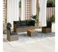 Festnight Conjunto Jardín de Ratán con Cojines Gruesos, Muebles Jardín Exterior con Almacenamiento, Conjunto Terraza Resistente a la Intemperie, Gris y Gris Oscuro Type-71