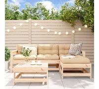 Festnight Conjunto Sofá Jardin Exterior de Madera con Cojines 5 Pzas-Type-224, Muebles de Jardín, Muebles Salón Jardín Modular, Muebles de Exterior, Muebles de Terraza Pino Natural