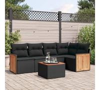 Festnight Conjunto Sofá Jardin Exterior de Ratán con Mesa, Función de Almacenamiento, Muebles de Jardín, Sofá de Exterior, Muebles de Terraza, Negro Type-122