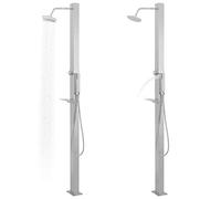 Festnight Ducha Exterior de Acero Inoxidable Juego Completo para Ducharse Ducha Jardin Ducha Piscina para Jardín Patio Exterior Piscina 10 x 6,5 x 210 cm