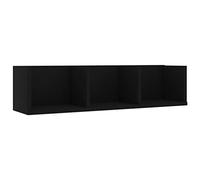 Festnight Estante de Pared para CD Aglomerado Organizador de madera para CD Estante de Pared Negro 75x18x18 cm