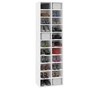 Festnight Estante para Zapatos Gabinete para Zapatos De Madera Almacenamiento Multifuncional Estante para Zapatos Casilleros Que Ahorran Espacio,Blanco 54x34x183 cm
