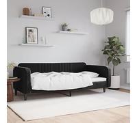 Festnight Estructura de Sofá Cama 2 en 1, Sofá Cama 2/3 Plazas de Salon, Sofa Chaise Longue, Sofas de Salon de Terciopeloa Type 2, Negro 90x200 cm