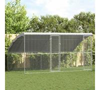 Festnight Gallinero para Exterior Grande Gallinero para Gallinas con Cubierta & 2 Puertas Perrera para Exterior Pajareras Exterior en Jardin de Acero Galvanizado 400 x 200 x 198.5 cm