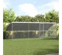 Festnight Gallinero para Exterior Grande Gallinero para Gallinas con Cubierta & 2 Puertas Perrera para Exterior Pajareras Exterior en Jardin de Acero Galvanizado 600 x 200 x 198.5 cm