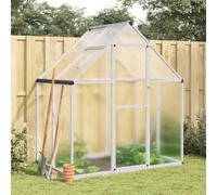 Festnight Invernadero de Aluminio XXL, Invernadero de Jardín 169 x 114 x 195 cm Policarbonato Aluminio, Invernadero de Vidrio con Base, Casero Plantas Cultivos Transparente Plateado