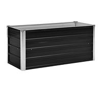Festnight Jardinera Elevada 100 x 40 x 45 cm Maceta Metal Macetas de Acero Galvanizado Macetas Exterior Macetas Rectangular Arriate de Altura de Exterior Balcón Terraza Gris Antracita
