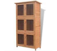 Festnight Jaula para conejos, animales pequeños, de madera, con 6 cajas, 102 x 48 x 180 cm