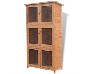 Festnight Jaula para conejos, animales pequeños, de madera, con 6 cajas, 102 x 48 x 180 cm