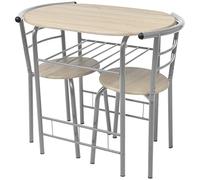 FESTNIGHT Juego de Mesa y Sillas de 3 Piezas de Comedor Mesa Auxiliar de Cocina