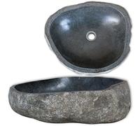 Festnight Lavabo Ovalado - Material de Piedra Natural, (40-45) x(30-35) x15 cm