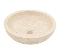 Festnight Lavabo Salle de Bain a Poser Vasque à Poser de Salle de Bain Évier en Marbre 40 x 12 cm Crème