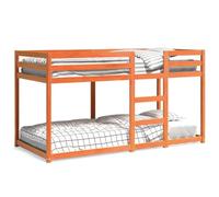 Festnight Litera de Madera 90 x 200 cm, Cama Juvenil y Adultos, Marrón Cera