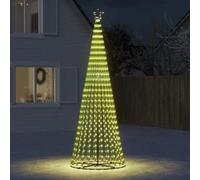 Festnight Luces Arbol Navidad para Exterior con Poste de Metal, Arbol de Navidad con Luces, Arbol de Navidad 300 cm, Fácil Montaje, Decoración de Navidad para Interior Exterior, Blanco cálido