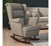 Festnight Mecedora Lactancia,Sillon Lactancia,Silla Mecedora,Butacas De Salon,Sillones Relax,Sillon Lectura, Butaca Lactancia de Caucho Terciopelo,Silla Mecedora Jardín Patio Exterior Gris Claro