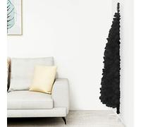 Festnight Medio Árbol de Navidad,Árbol de Navidad Artificial de Esquina,Árbol de Navidad Artificia con Soporte Metálico 150 cm Negro