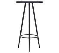 Festnight Mesa Alta de Cocina MDF Mesa de Bar Mesa Redonda de Comedor Negro 60x107,5 cm