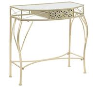 Festnight Mesa Auxiliar con un Cajón Estilo Francés Metal 82x39x76 cm Dorada