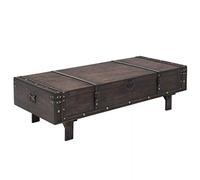 Festnight- Mesa de café de Madera Maciza, Estilo Vintage, con Espacio Interior, 120 x 55 x 35 cm