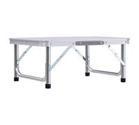 Festnight Mesa de Camping Plegable Mesa de Jardín Aluminio Blanco 60x45 cm