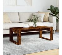 Festnight Mesa de Centro para Salón Mesa Auxiliar Salón Mesilla de Centro Moderna Mesa para Café Mesa para Sofa de Madera, Roble Ahumado 102x50x35 cm
